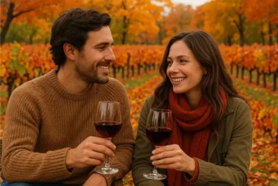 vinos de otoño pareja